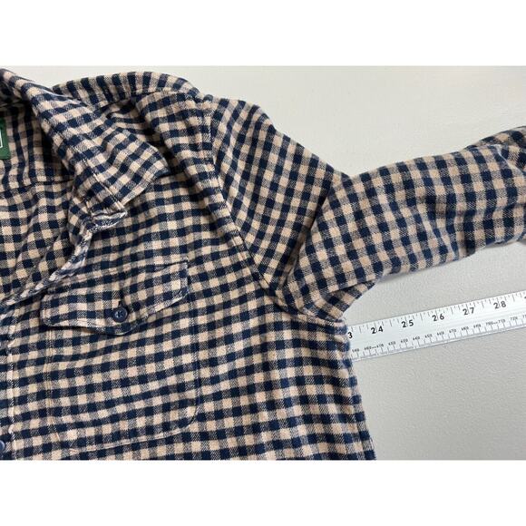 American Eagle Check Plaid Flannel Shirt Mens Large Navy Blue Gorpcore Grunge - Picture 12 of 13